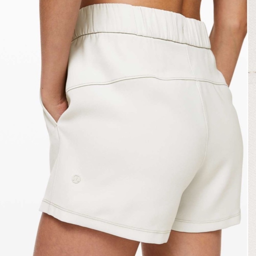 Lululemon On the Fly High Waist Cream Shorts - Picture 2 of 9